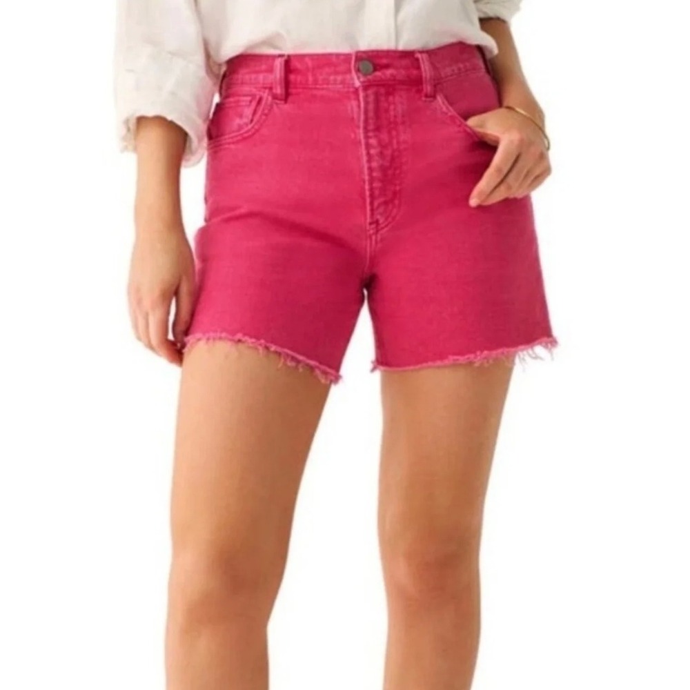 Faherty Fuchsia Raw Hem Denim Cutoff Shorts Pink Women's Size 28